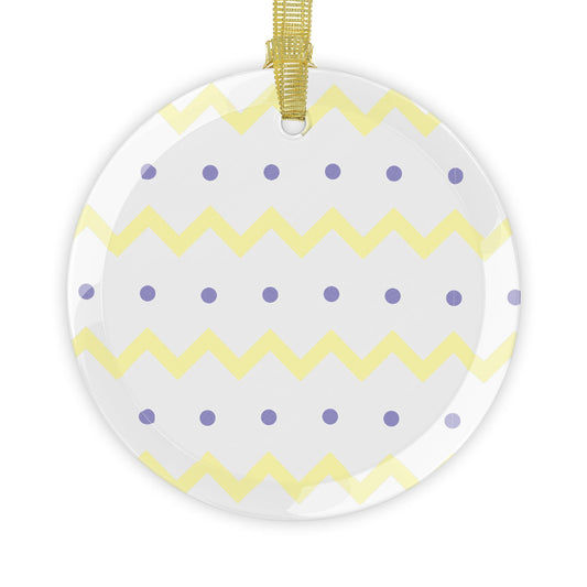 Minimalist Chevron Glass Ornament | Rhythm in Simplicity
