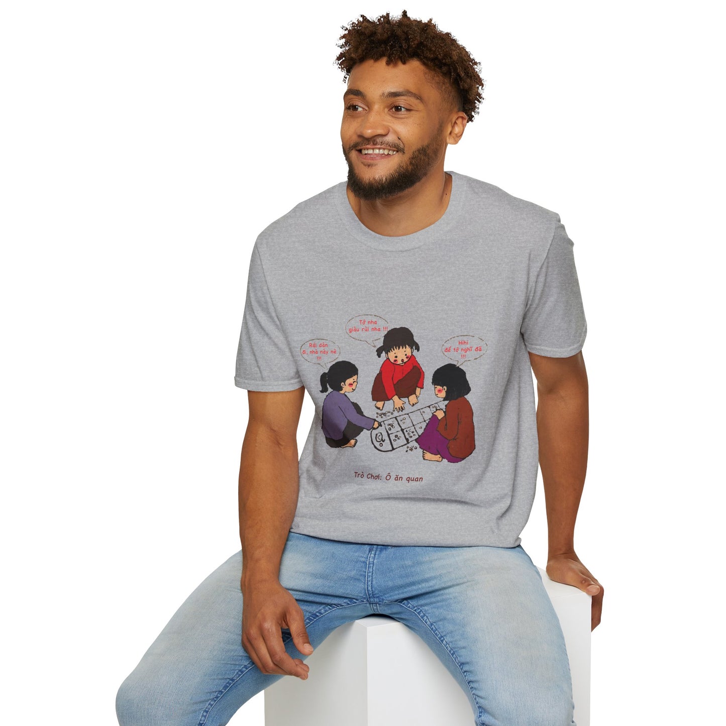 Unisex Softstyle Tee | "O An Quan" | Vietnamese Childhood Board Game Tee
