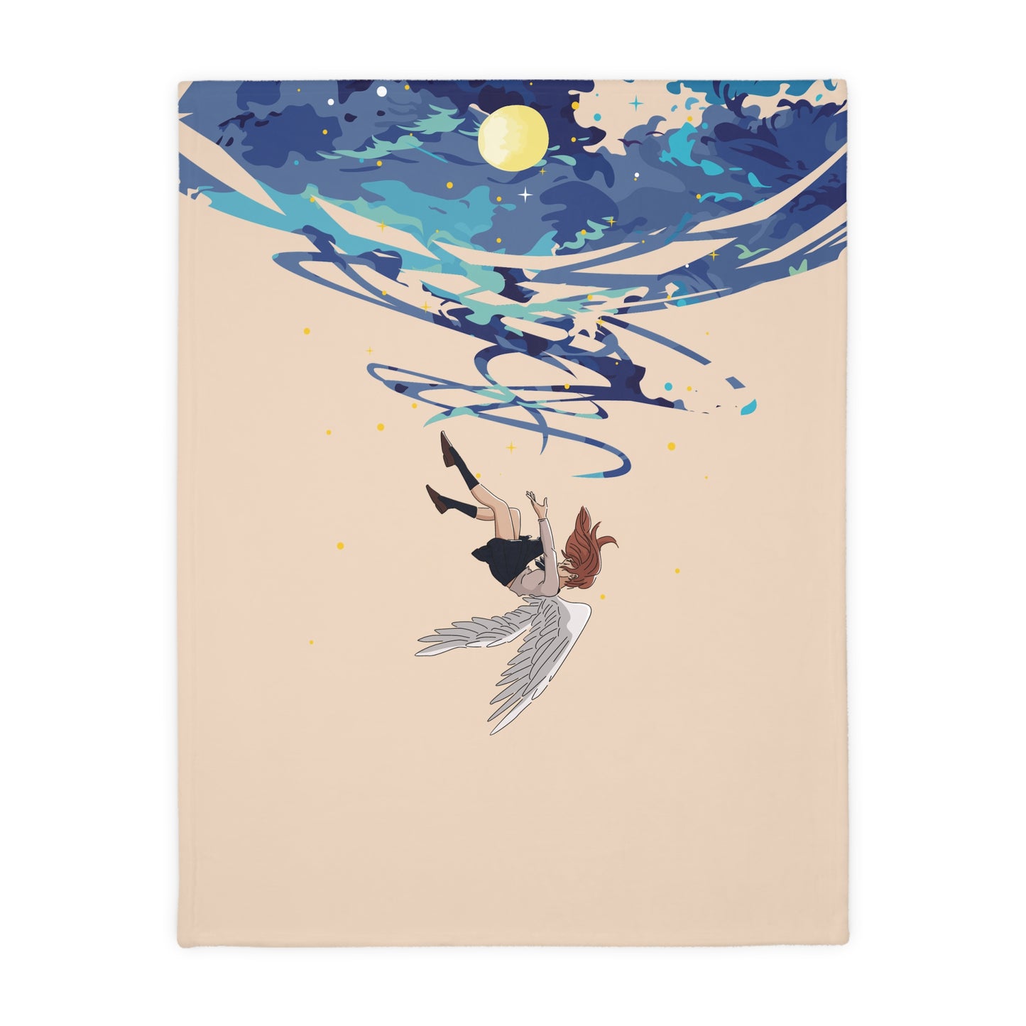 “Falling Angel from the Moon” Blanket | Wrap Yourself in Cosmic Dreams