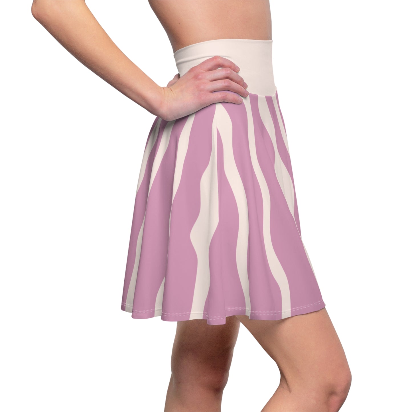 “Blooming Stripes” Skater Skirt | A Twirl of Joy and Elegance