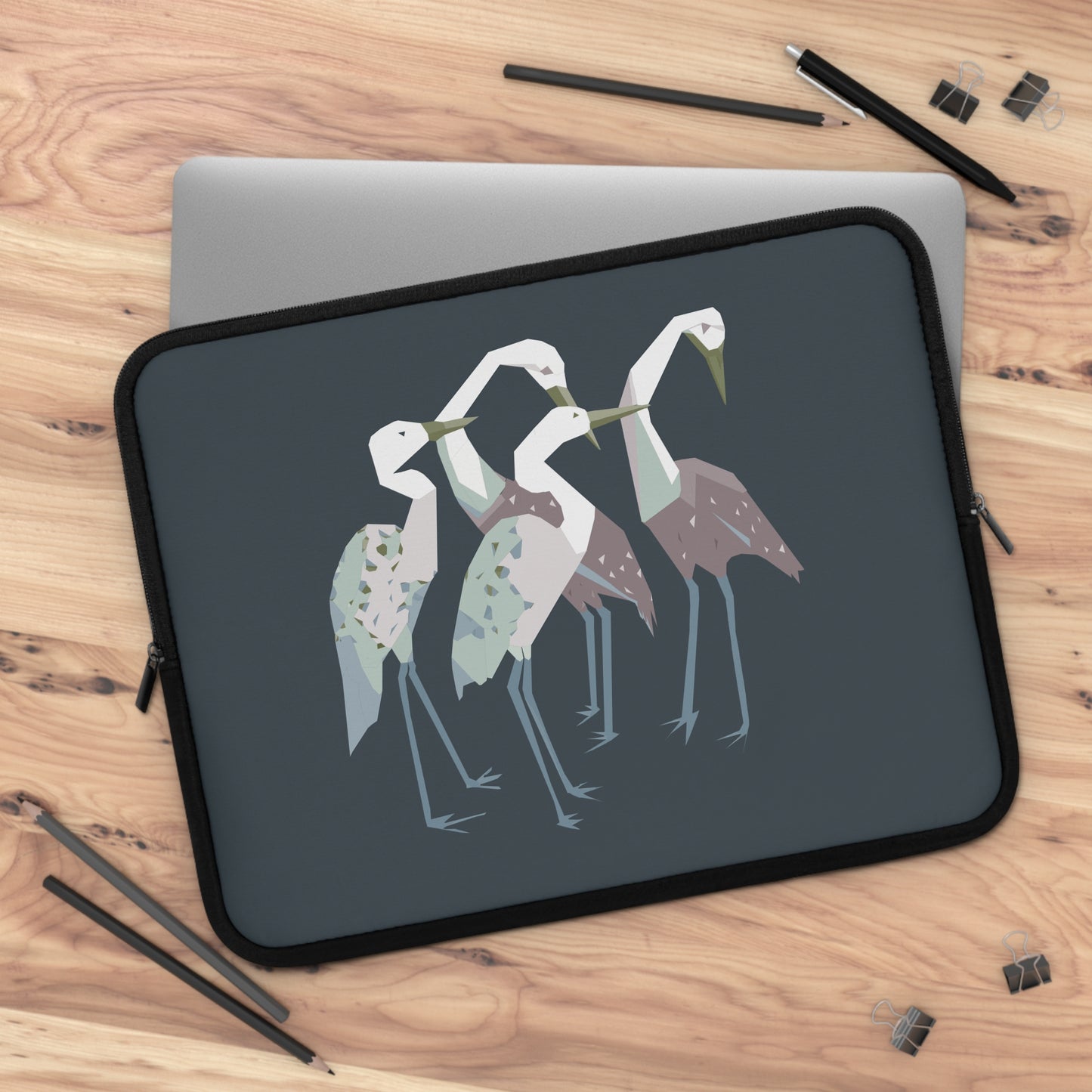 Heron Hand-Drawn Art Laptop Sleeve | Artistic & Free-Spirited Protective Case