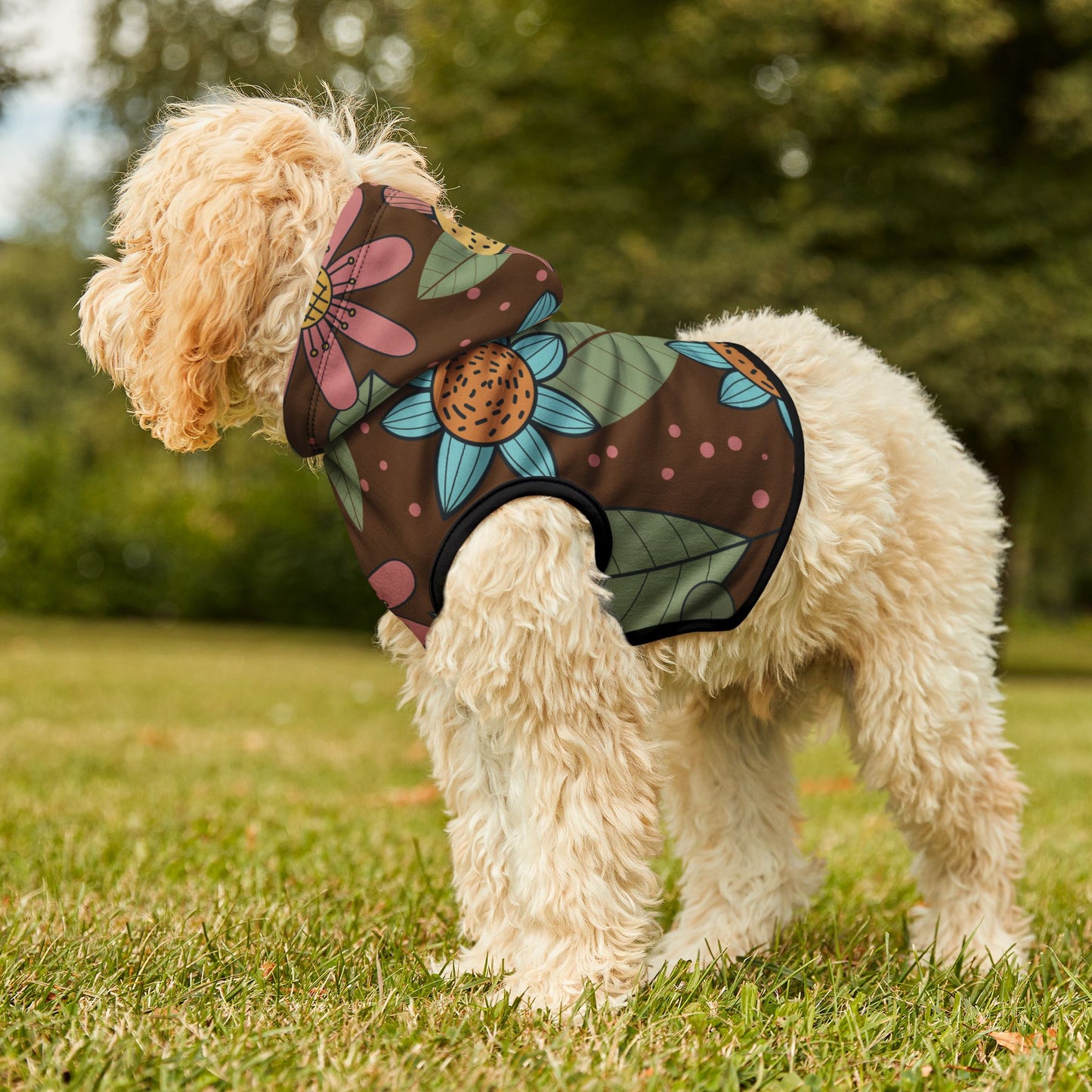 “Seamless Floral Elegance” Pet Hoodie | Classic Charm, Modern Fit