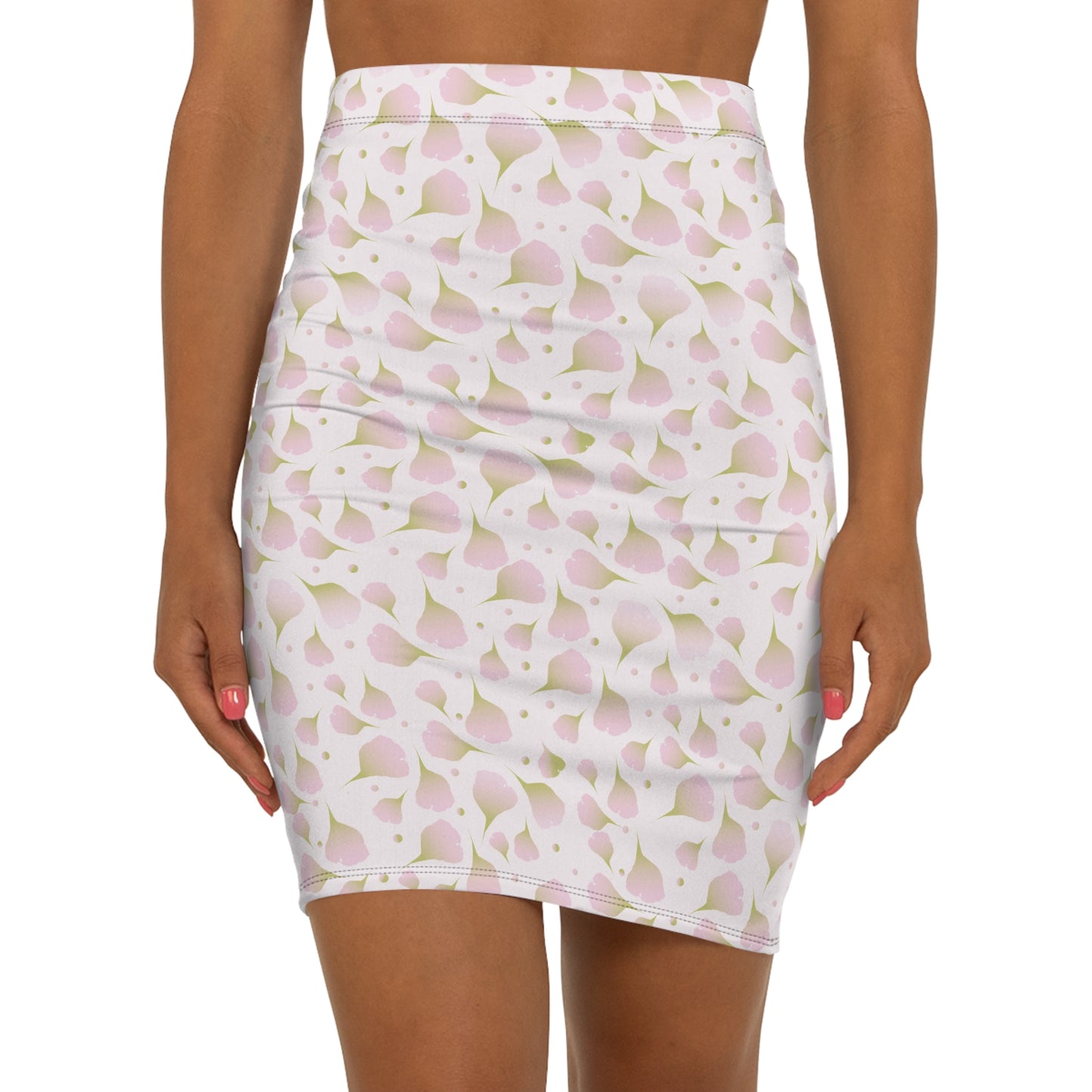 Mid‑Waist Pencil Skirt | Rose Petals | Elegant & Feminine