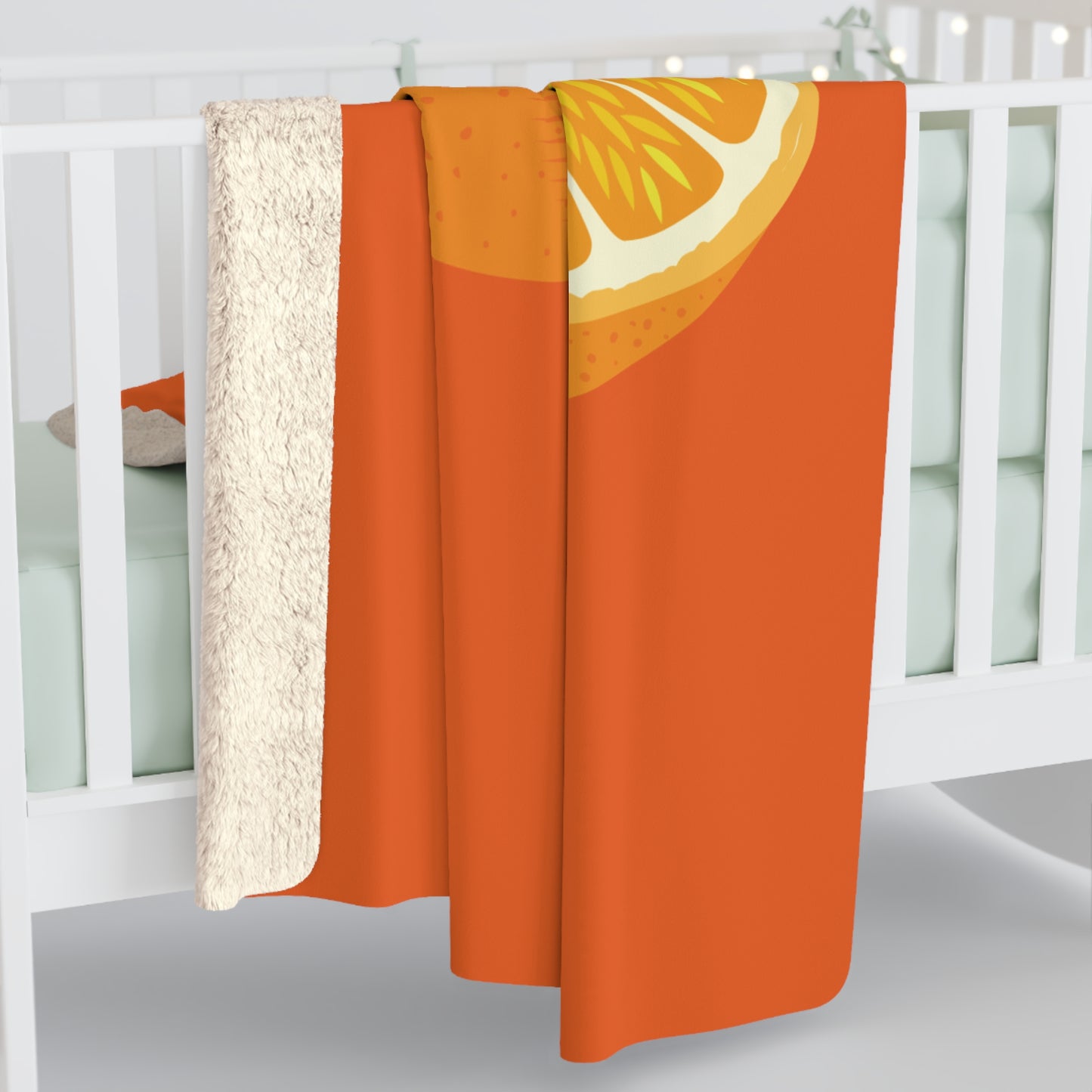 “Citrus Bliss” Sherpa Fleece Blanket | A Slice of Cozy Sunshine
