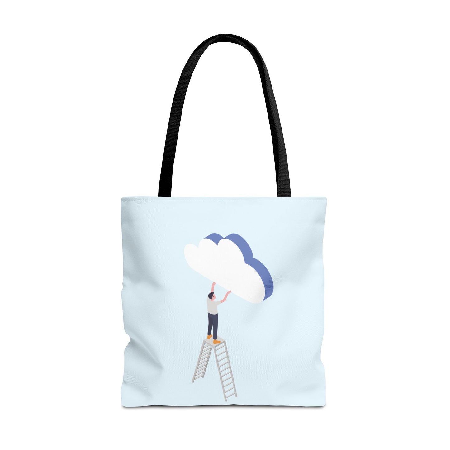 Hold Your Dreams | Artistic Tote Bag with Man Hugging a Cloud