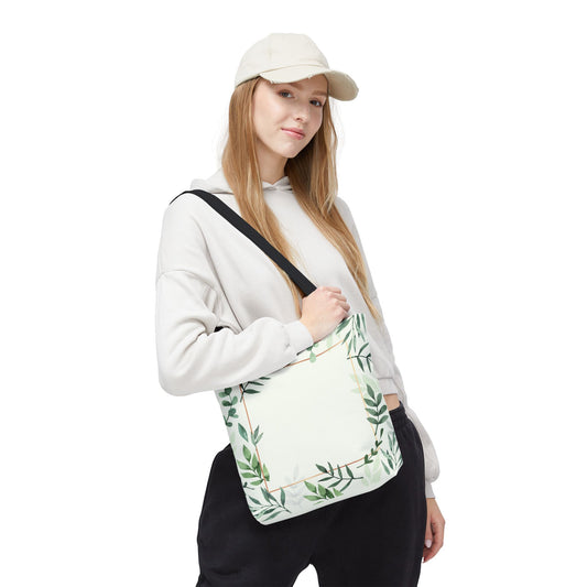Watercolor Leaf Frame | Fresh Artistic Tote Bag for a Green Everyday Lifestyle