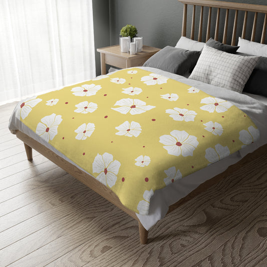 Luxury Bloom Velveteen Blanket | Double-Sided Floral Elegance
