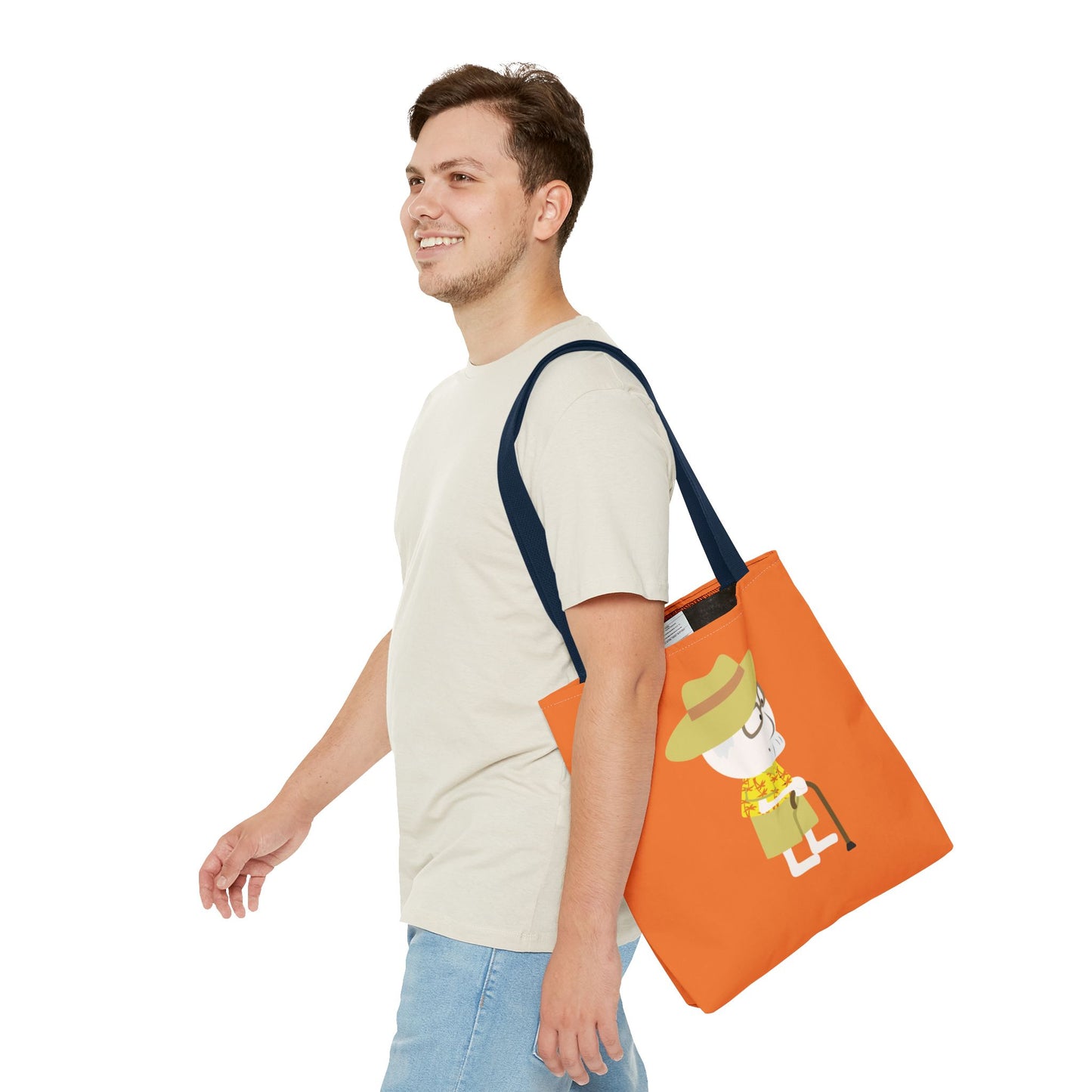 Minimalist Tote Bag | Grandpa with Cane | Artful & Whimsical