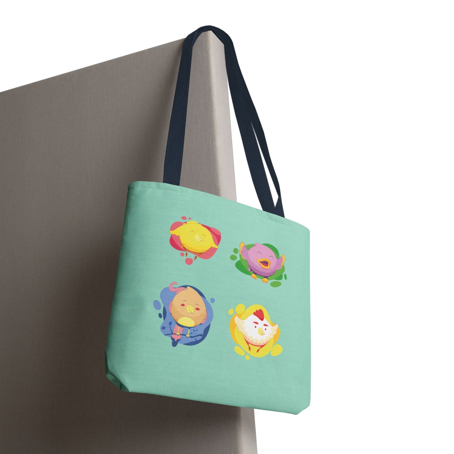 Happy Farm Friends | Cute Chicken & Parrot Tote Bag