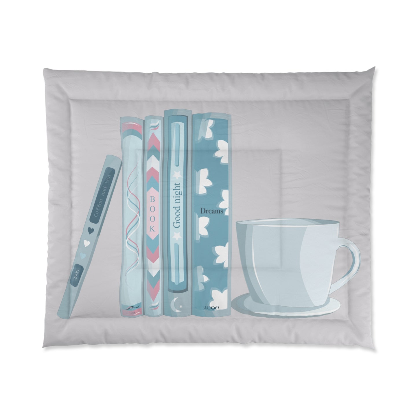 Coffee & Books Comforter | Cozy Warmth, Relaxing Style, Perfect for Chill Bedrooms
