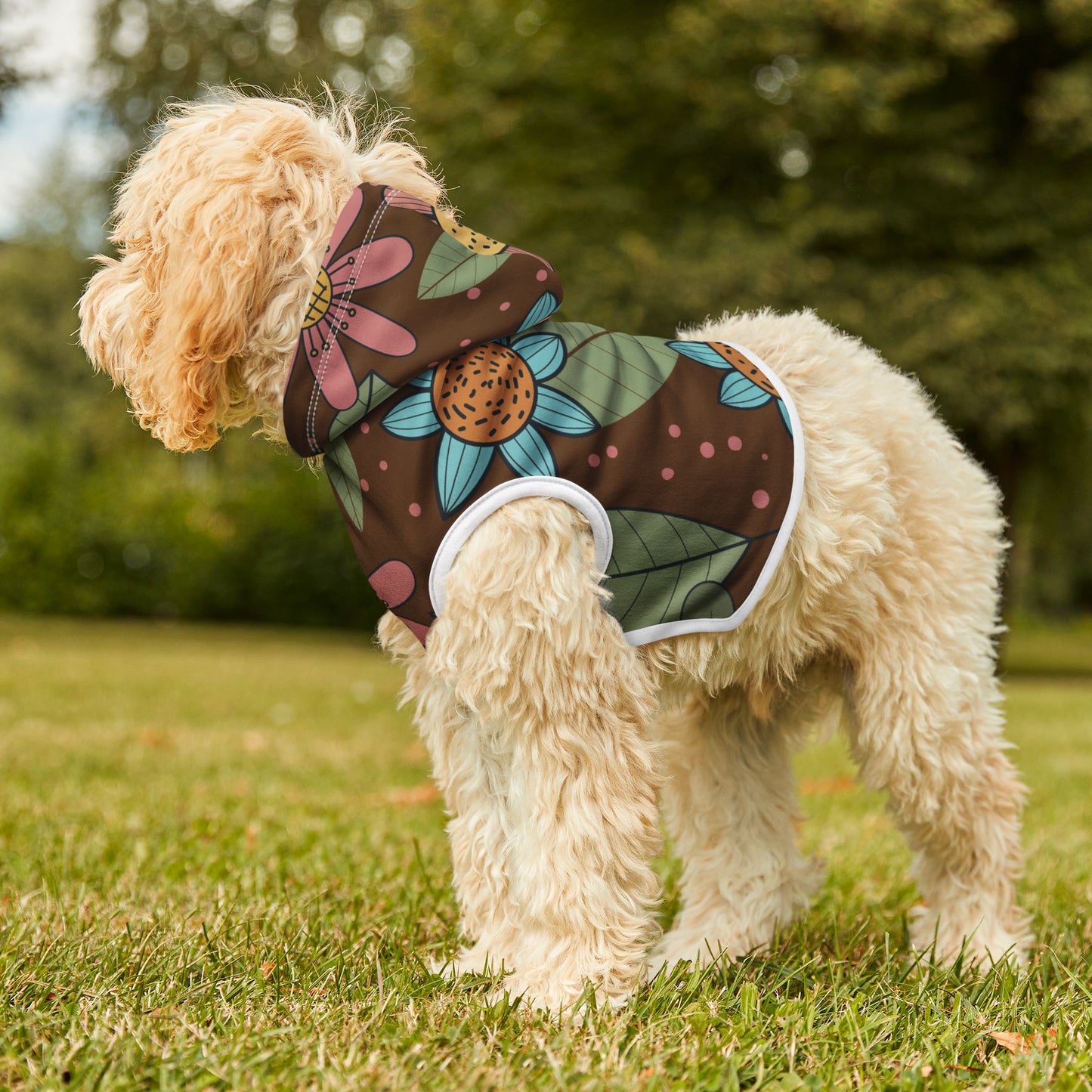 “Seamless Floral Elegance” Pet Hoodie | Classic Charm, Modern Fit