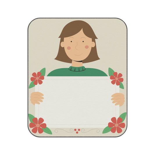 “Speak Your Mind” Picnic Blanket | Girl with Sign Design
