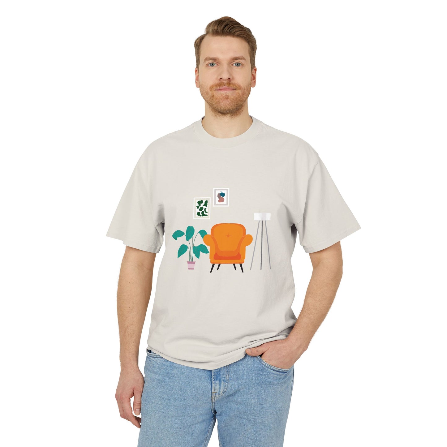 Clean by Nature | Unisex Tee with Minimalist Living Room Print | Tidy – Fresh – Tasteful