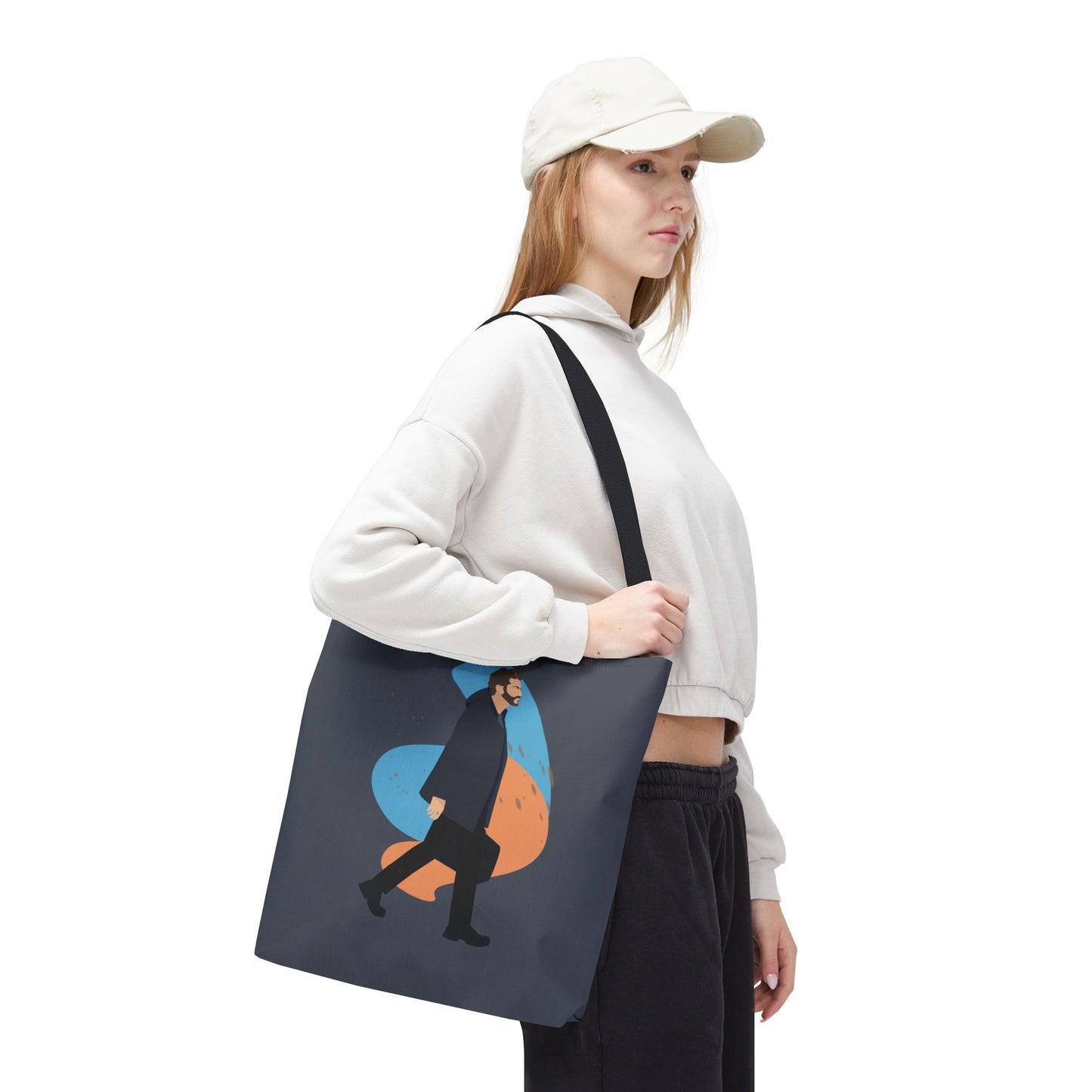 Workday Vibes | Artistic Tote Bag Featuring a Working Man