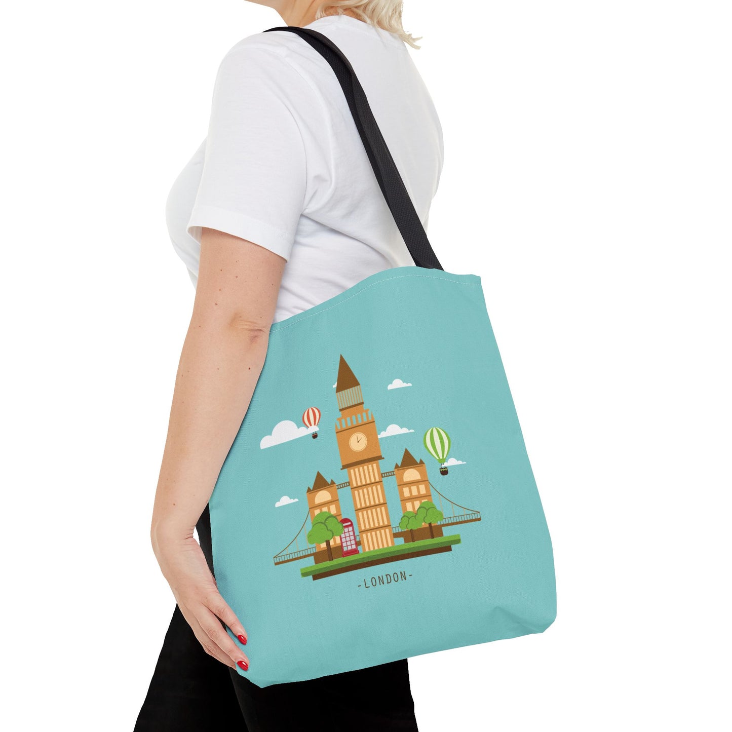 Timeless London Vibes | Artistic Tote Bag Inspired by British Landscape & Classic Clock