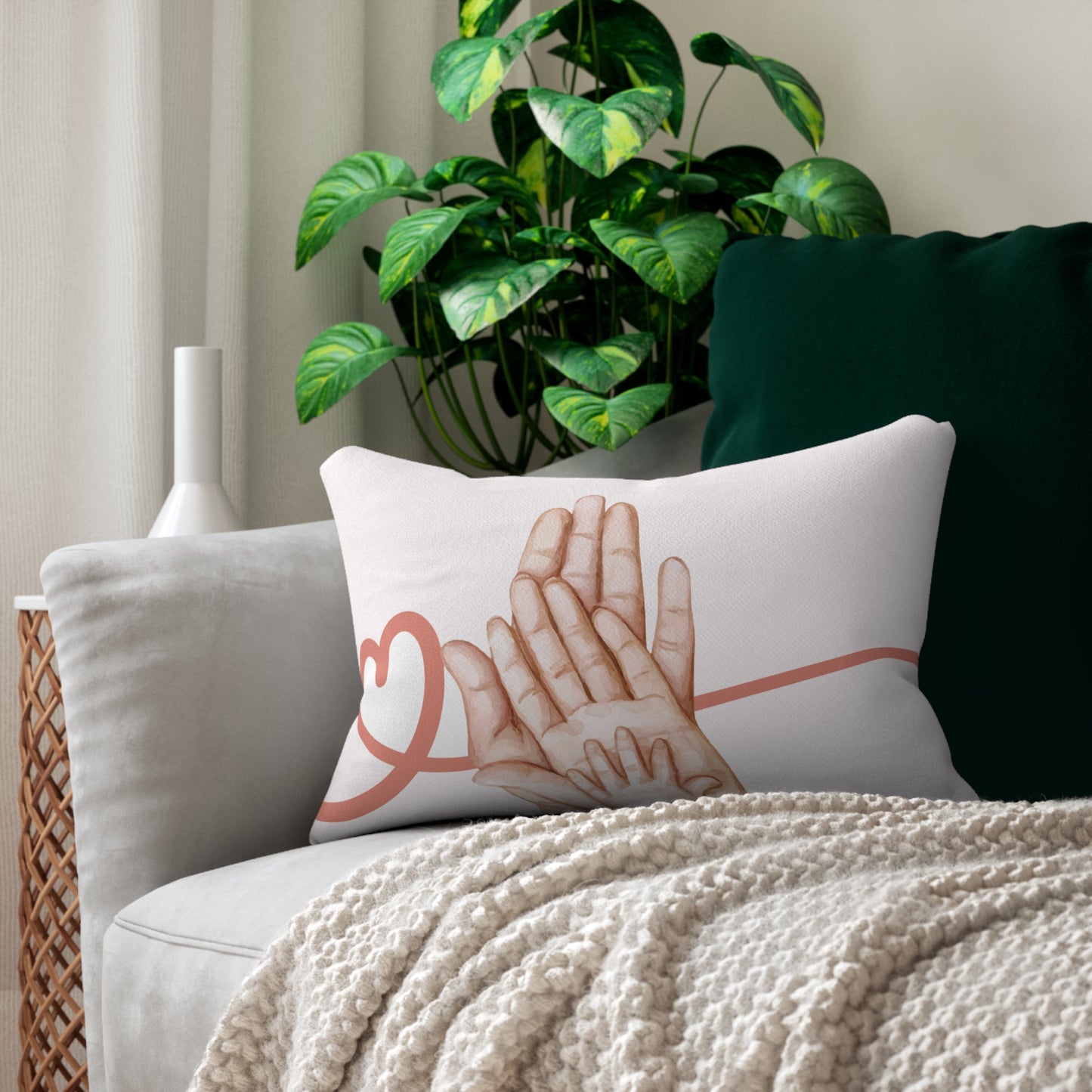 Family Love Lumbar Pillow | Meaningful Home Decor for Parents & Newborns
