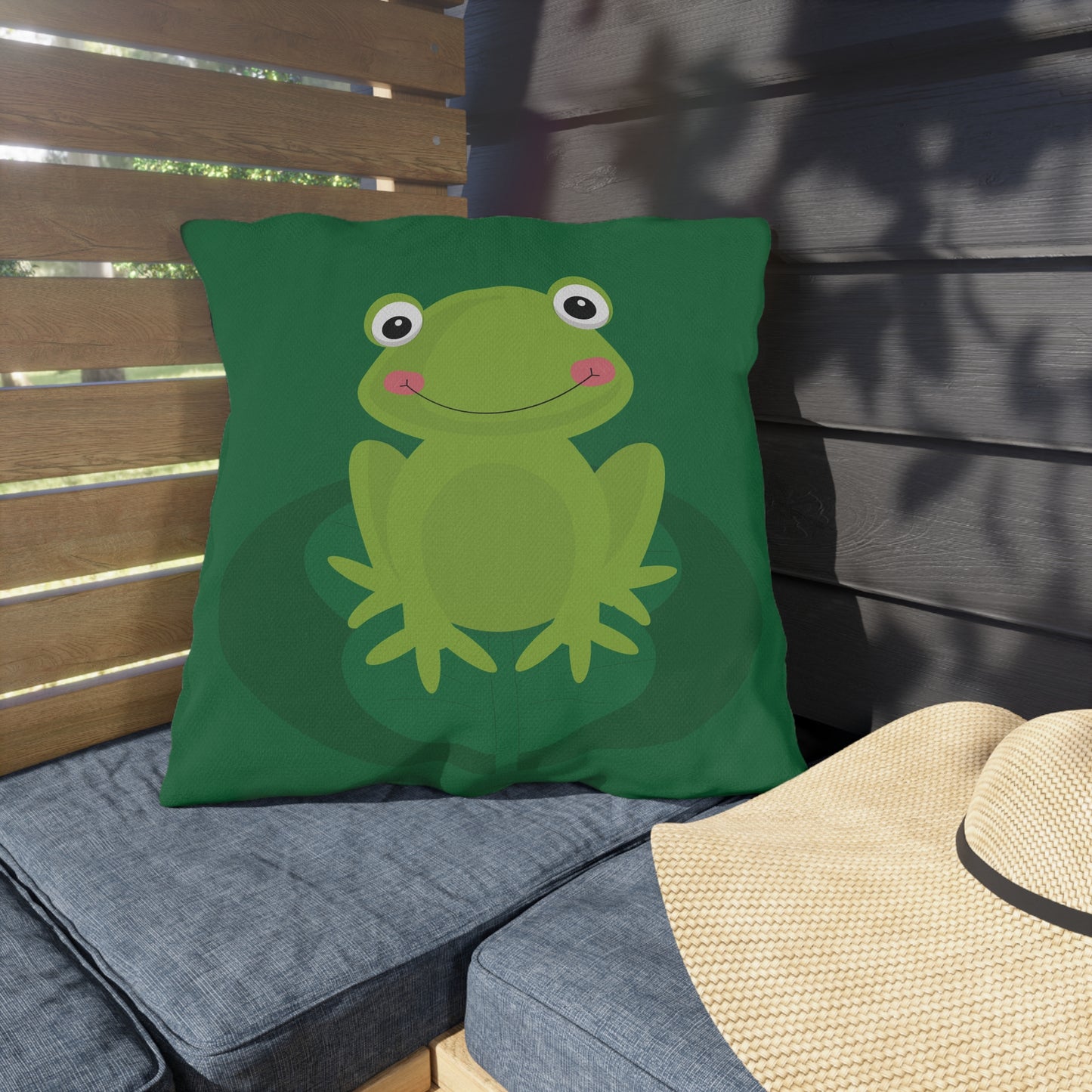 Green Frog Outdoor Pillow | Playful, Cute & Full of Personality