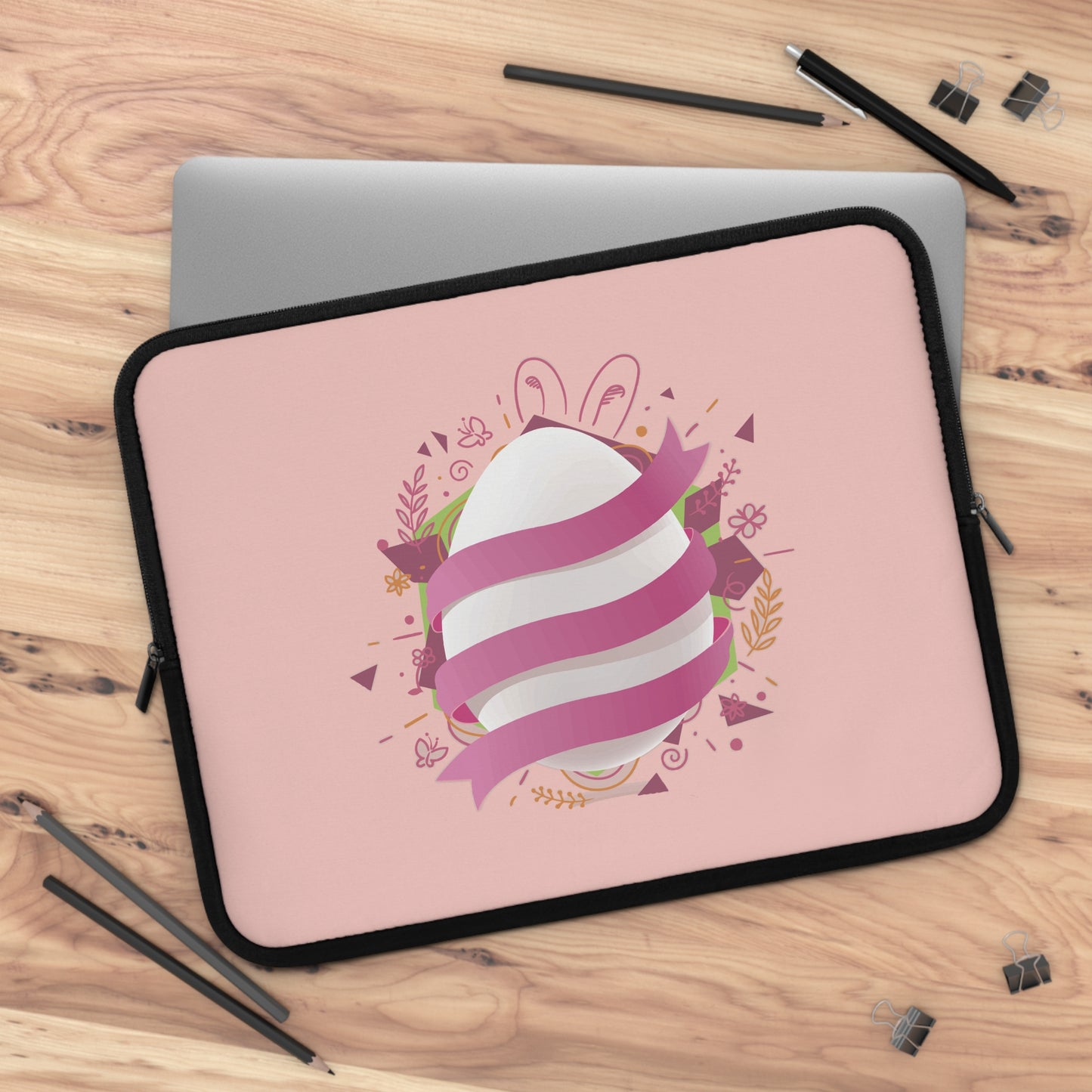 Easter Ribbon Egg Laptop Sleeve | Fun & Festive Holiday-Inspired Protective Case
