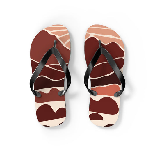 SolMori | Minimalist Flip-Flops with Abstract Sun & Mountain Print
