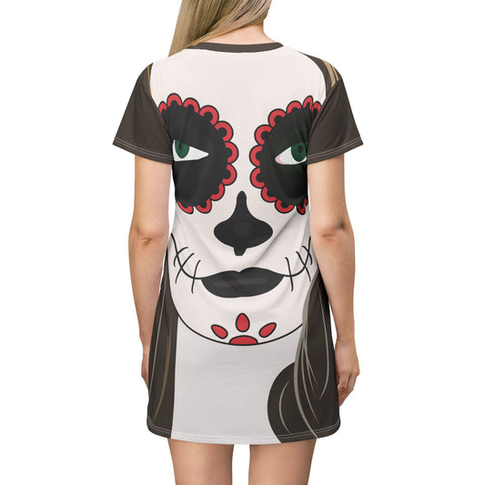 T-Shirt Dress Halloween | Girl with Face Paint | Fun Style Outfit for Spooky Season