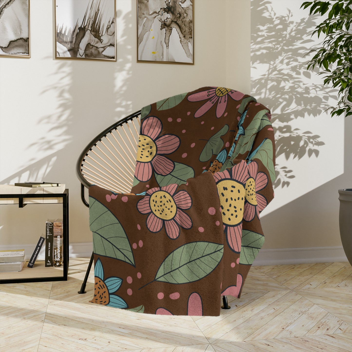 Vintage Fleabane Flower Blanket | Soft Elegance for Your Space