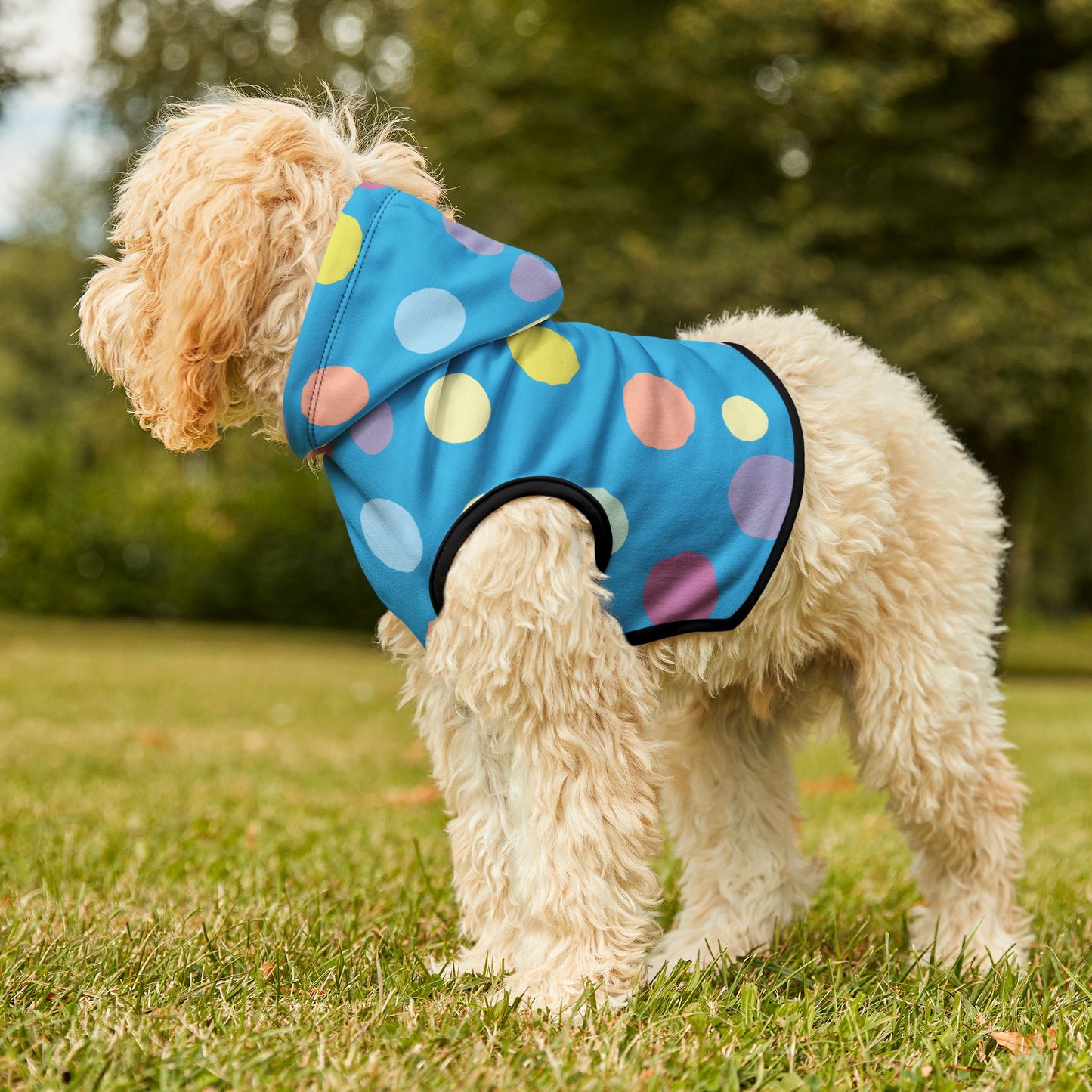 Pet Hoodie | Cool Blue Geometry | Stylish Wear for Trendy Pets