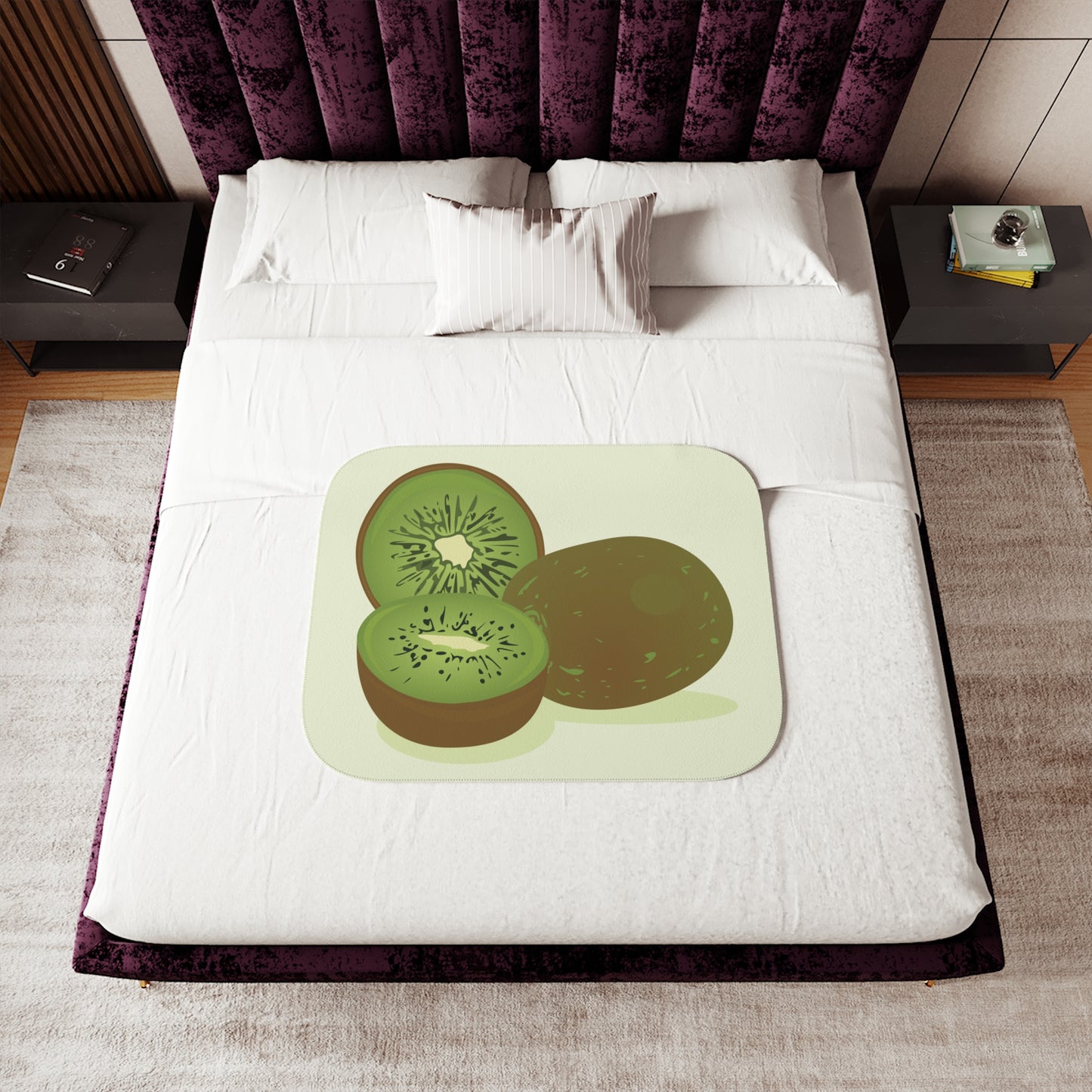 Hug a Kiwi Daily | Sherpa Blanket with Kiwi Print | Cozy – Fresh – Unique