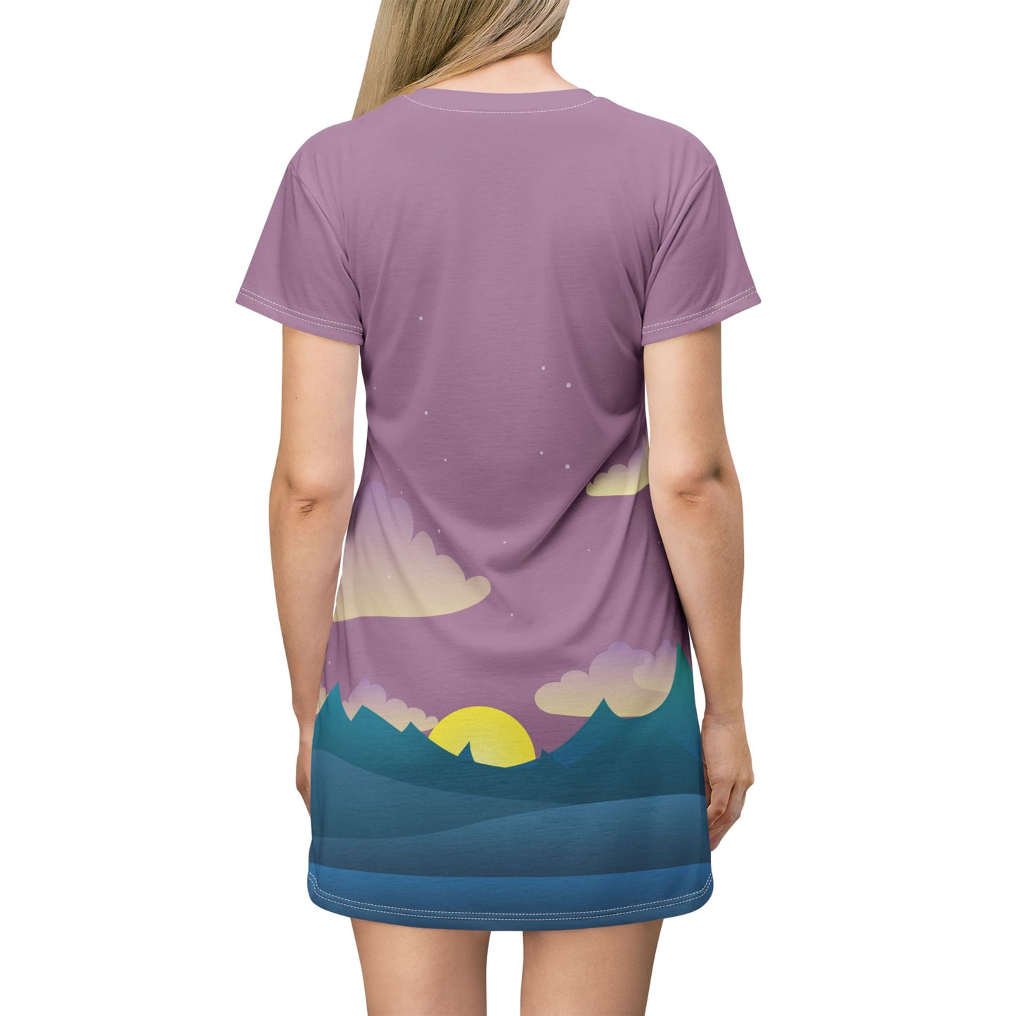 Sunset Horizon T-Shirt Dress | Bold Style – Vibrant – Chill Anytime