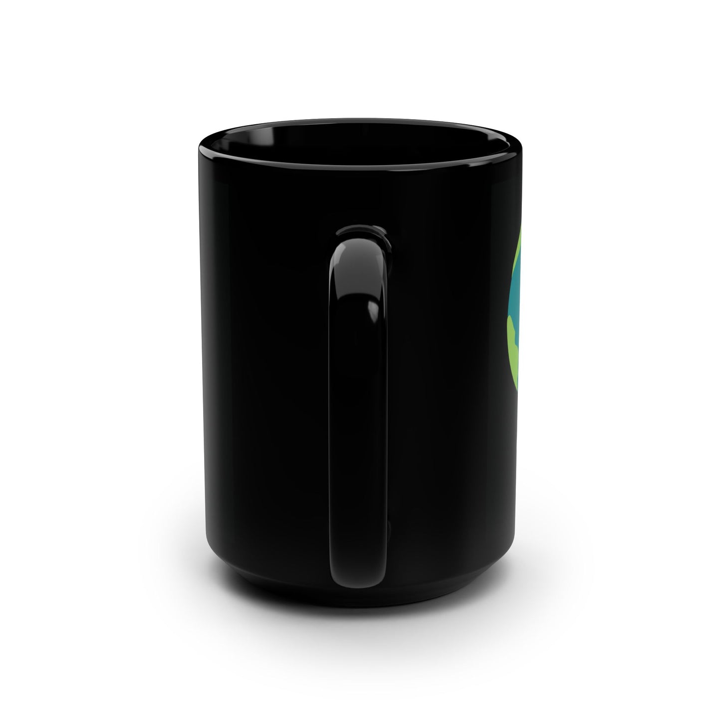 Peaceful Morning | 15oz Black Mug with Dove & Earth Print | Serene – Stylish – Soulful