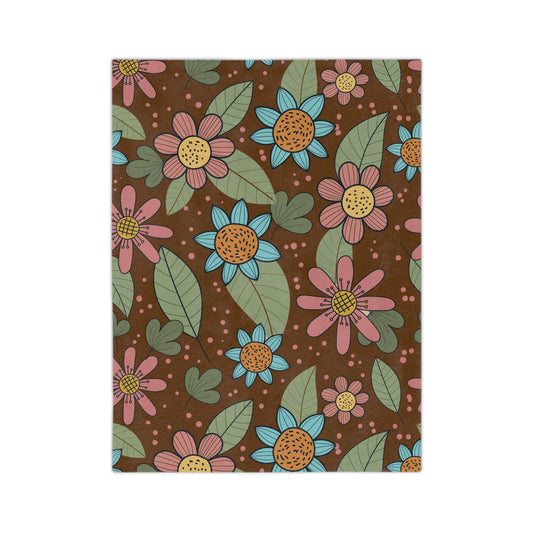 Vintage Fleabane Flower Blanket | Soft Elegance for Your Space