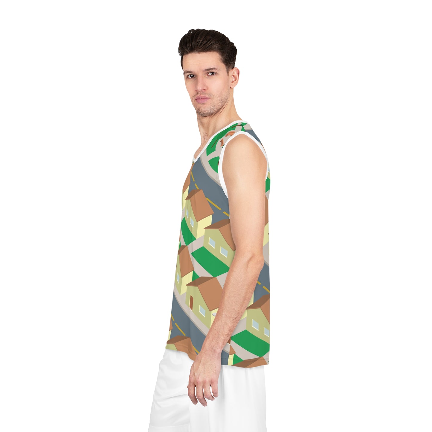 "Urban Townscape" Basketball Jersey | Street Art Meets Sport