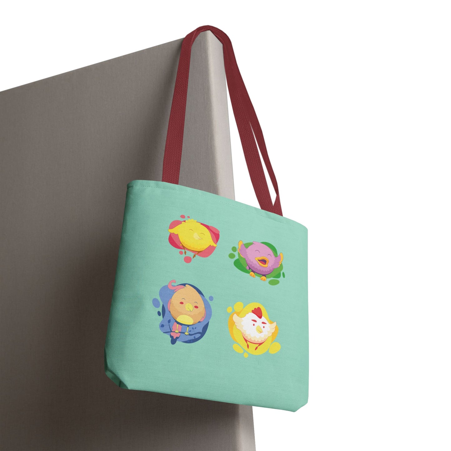 Happy Farm Friends | Cute Chicken & Parrot Tote Bag