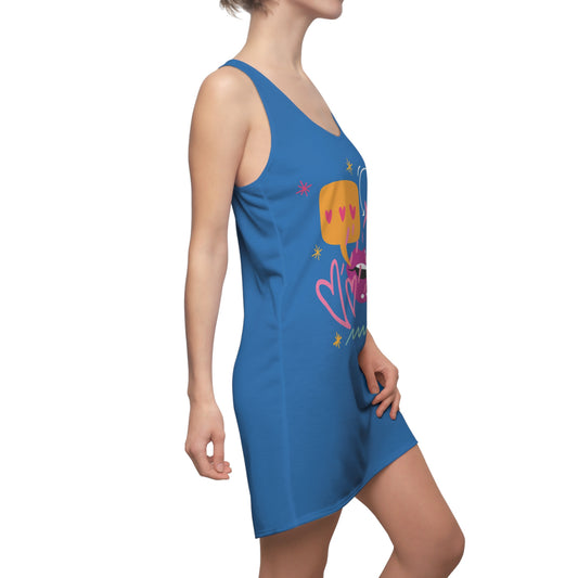 Heart & Lips Racerback Dress | Sweet, Bold, Feminine Style | Perfect for Dates & Daily Wear