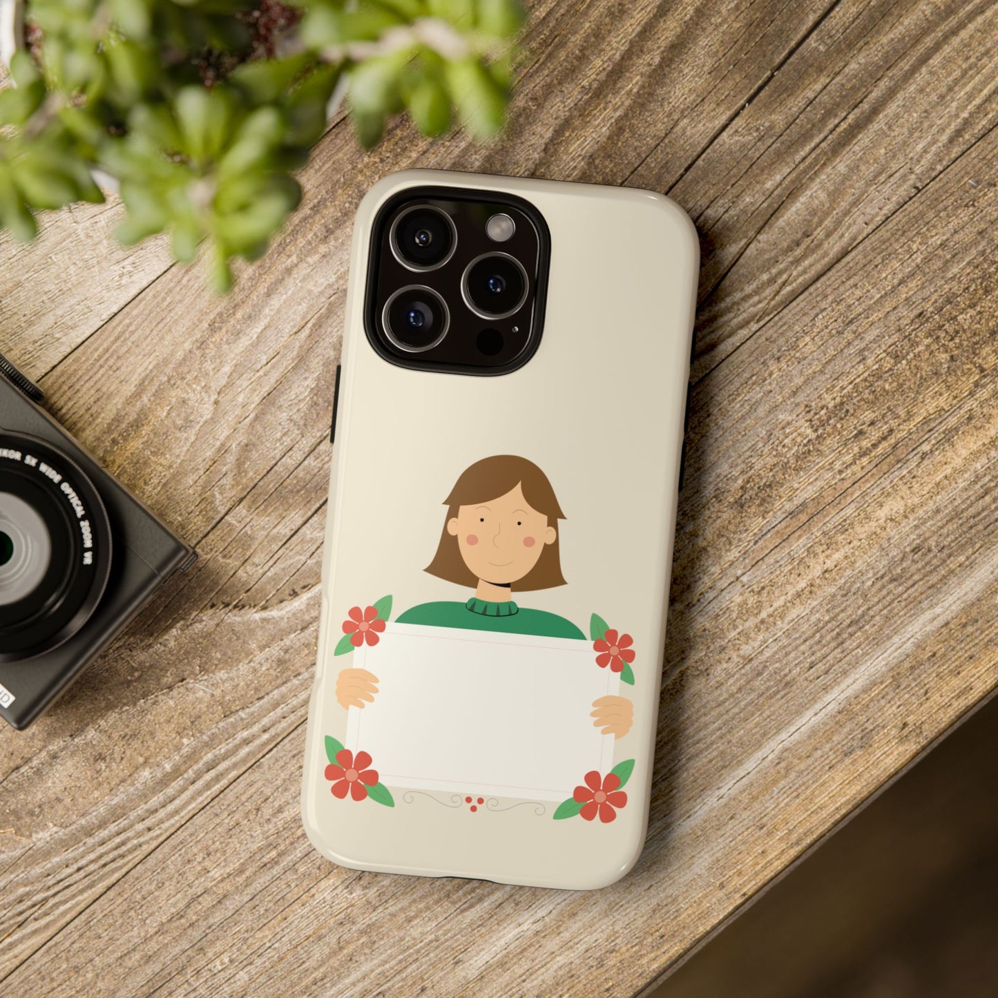 “Message in Style” Tough Phone Case | Girl with Sign