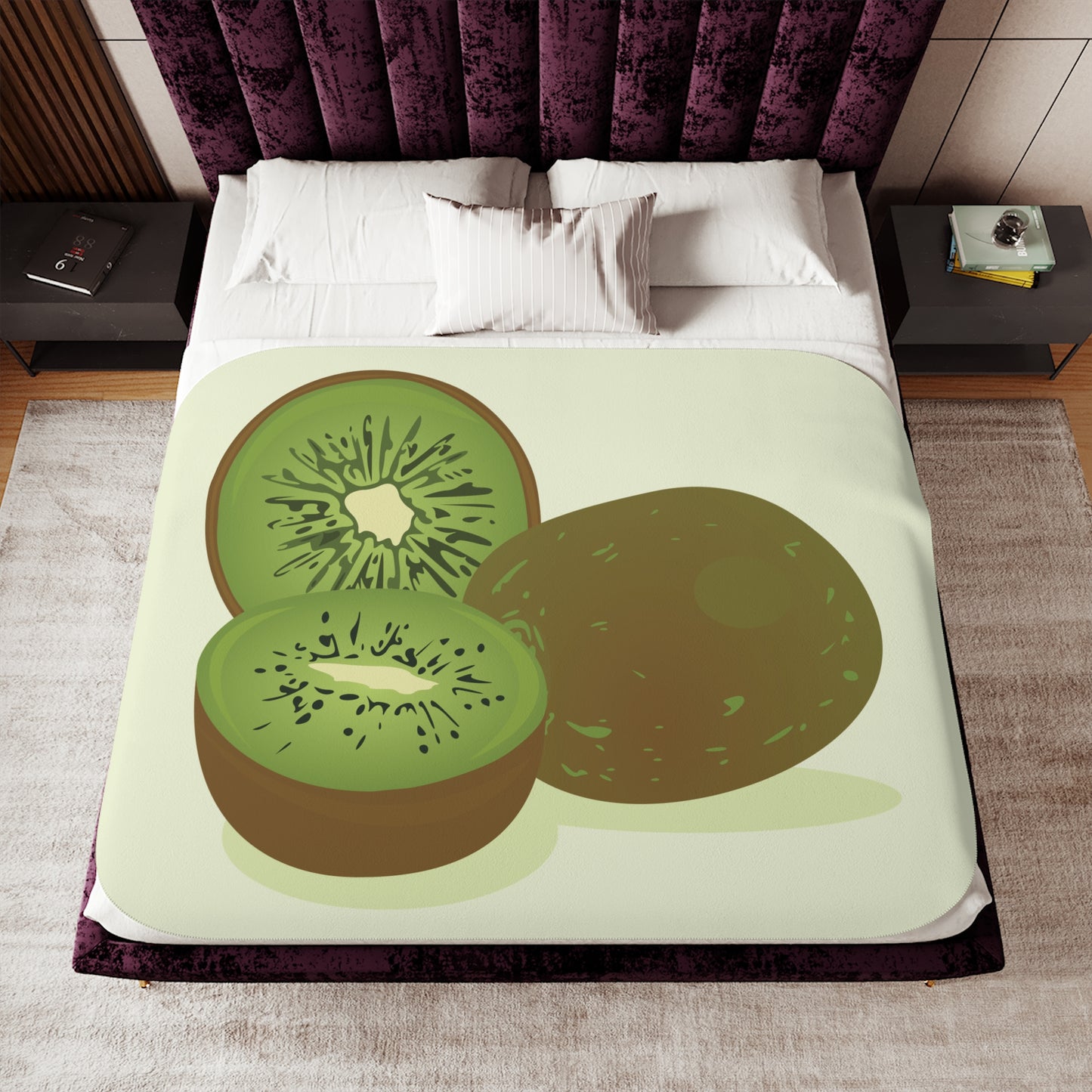 Hug a Kiwi Daily | Sherpa Blanket with Kiwi Print | Cozy – Fresh – Unique