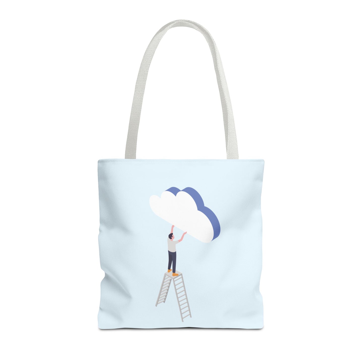 Hold Your Dreams | Artistic Tote Bag with Man Hugging a Cloud