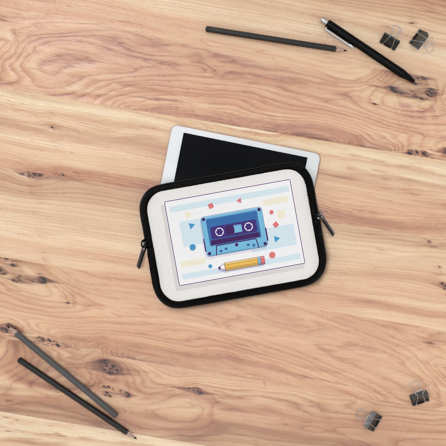 Retro Mindset | Classic Cassette Tape & Pencil Creative Laptop Sleeve
