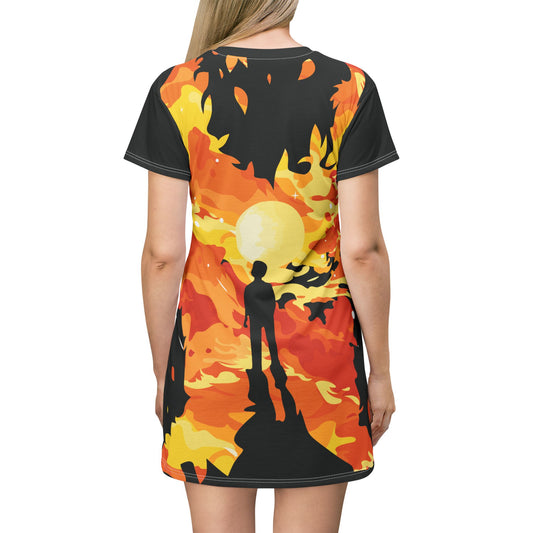 T-Shirt Dress | Burning Flame Within | Bold & Inspiring Streetwear