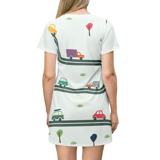 Urban Rhythm | Street Transport Inspired T-Shirt Dress