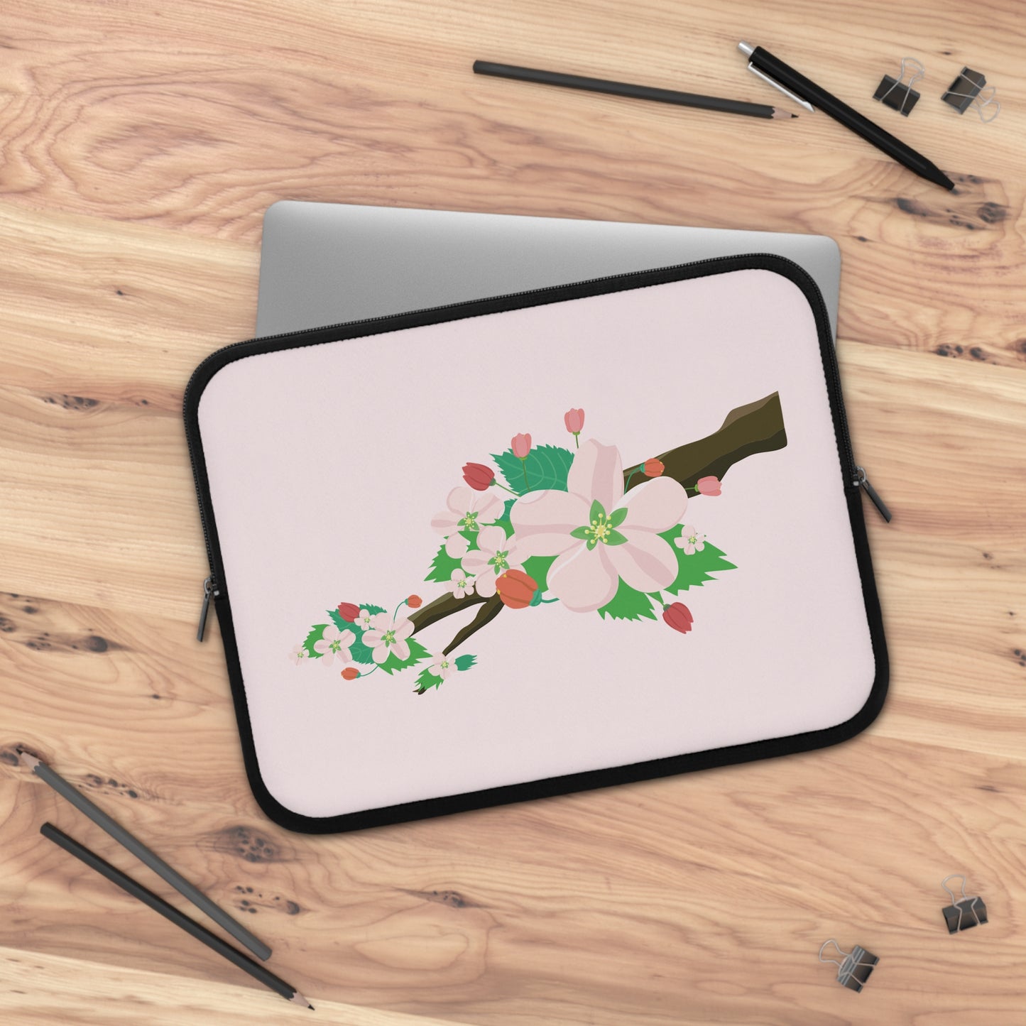 Blooming Peach Blossoms | Fun & Fresh Laptop Sleeve Full of Spring Vibes
