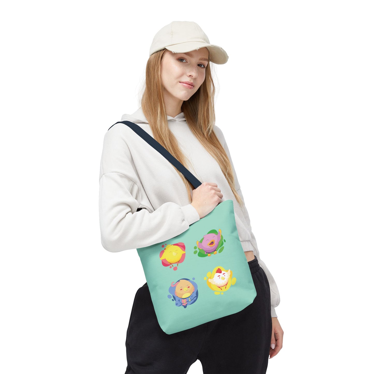 Happy Farm Friends | Cute Chicken & Parrot Tote Bag