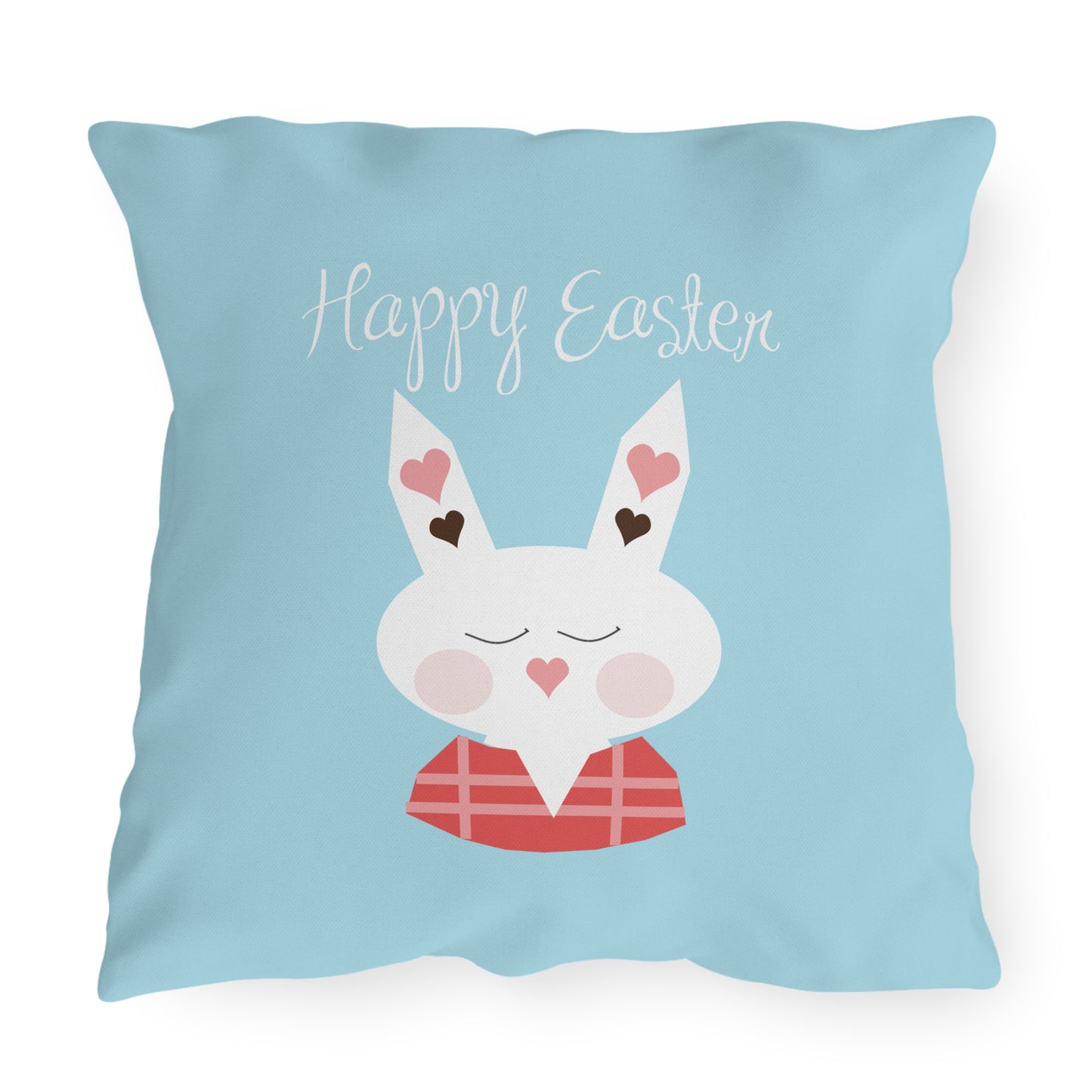 Easter Bunny Surprise | Cute Bunny in Easter Egg Outdoor Decorative Pillow