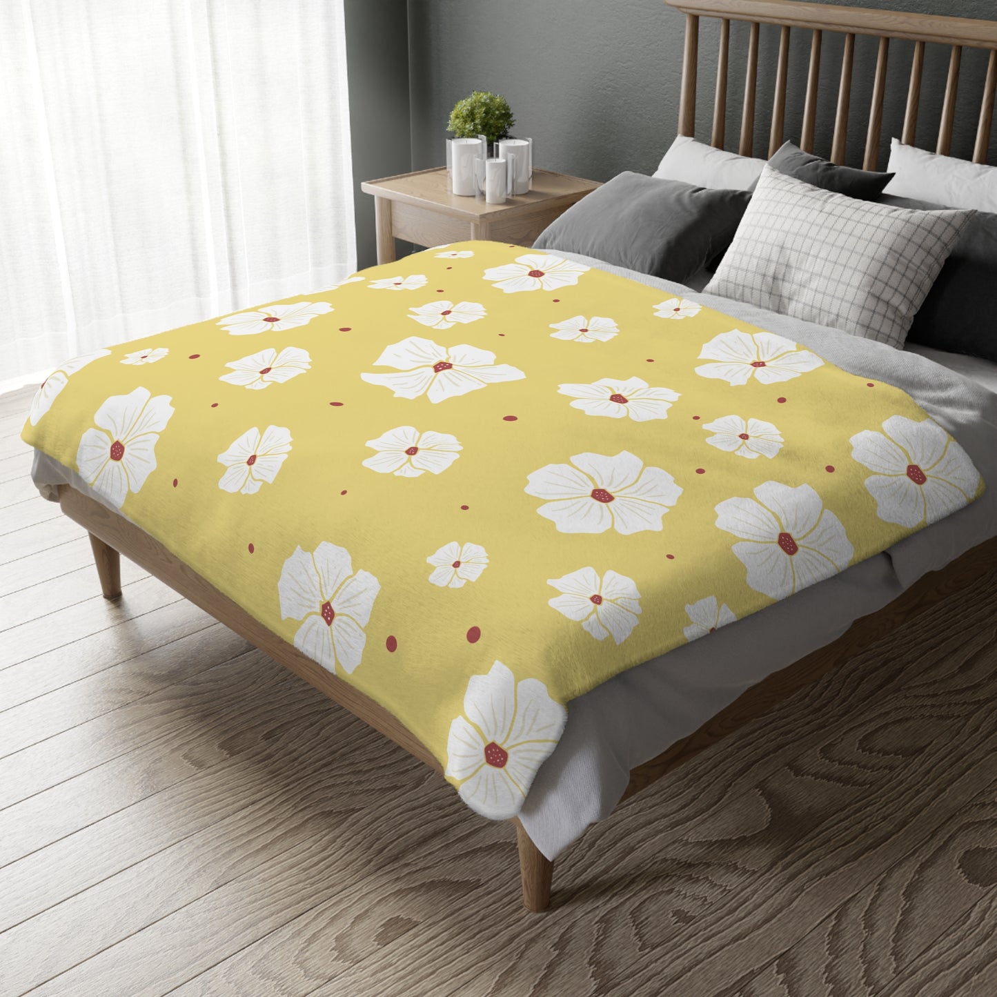 Luxury Bloom Velveteen Blanket | Double-Sided Floral Elegance