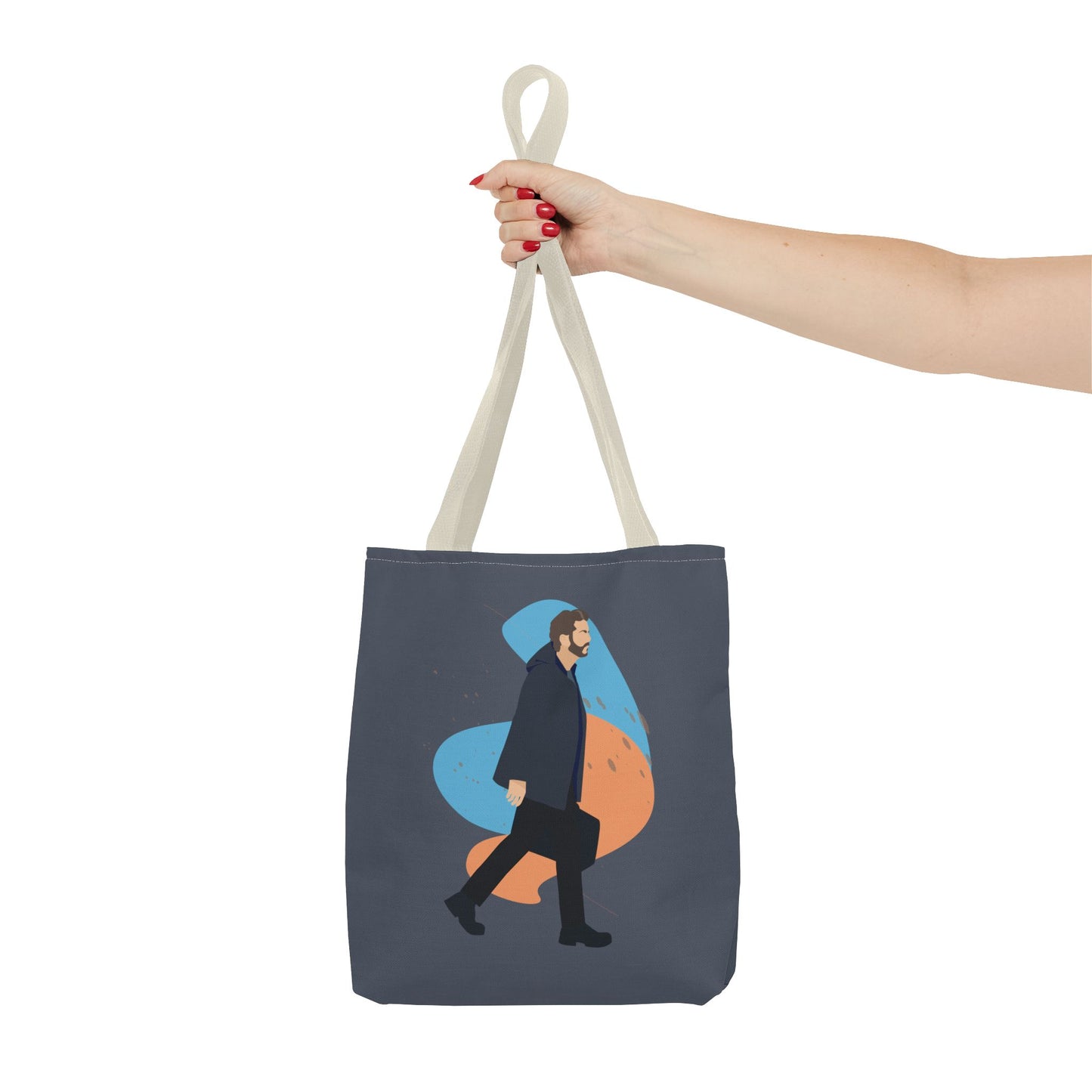Workday Vibes | Artistic Tote Bag Featuring a Working Man