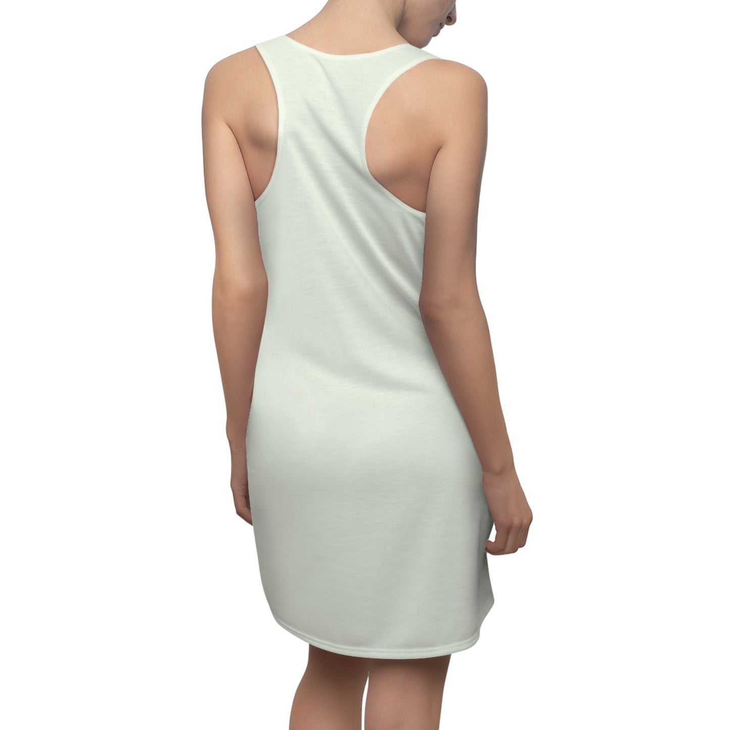 Heartbeat of Joy | Women’s Racerback Dress with Artistic Heart Pattern