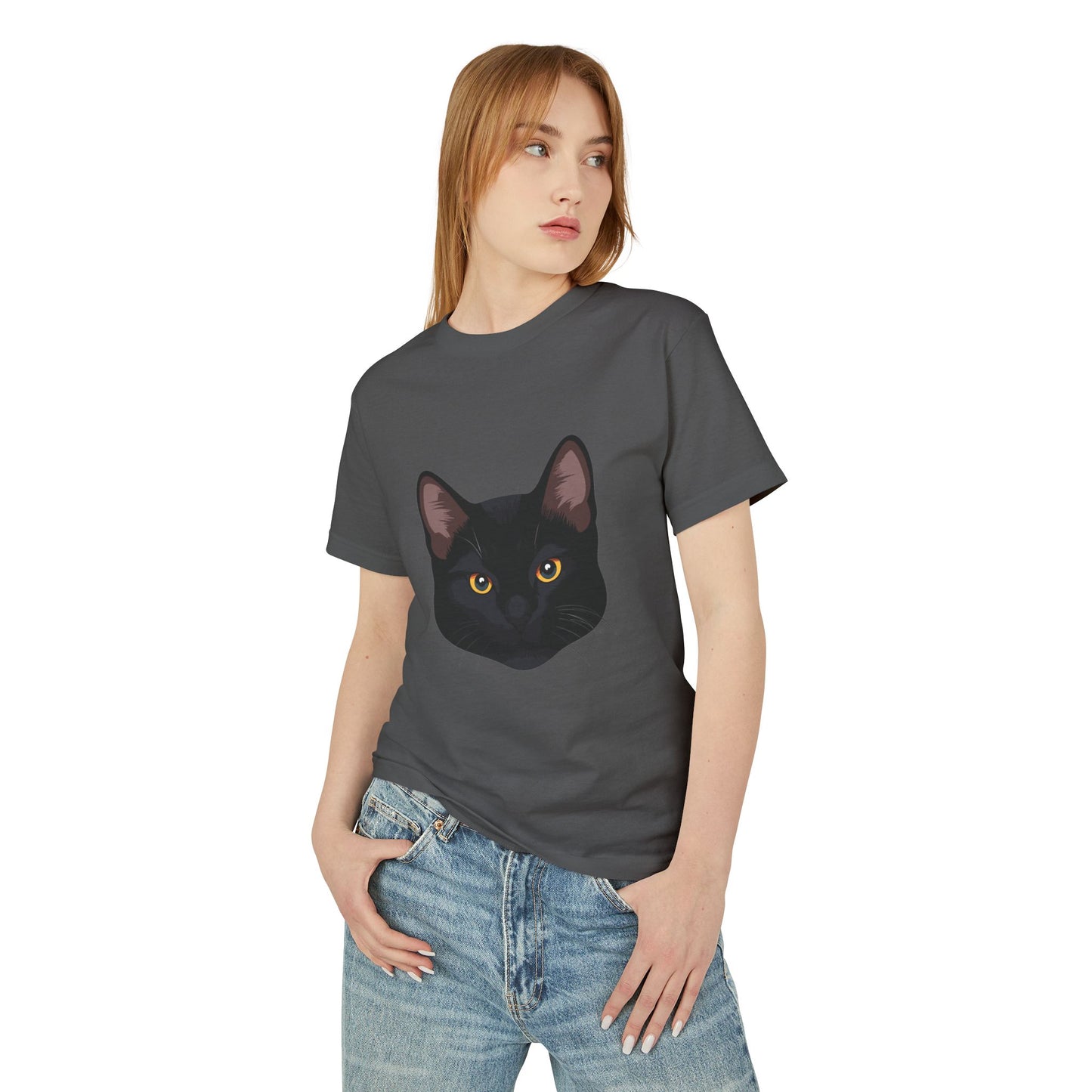 Black Cat Graphic Tee | Stare Me Down | Cool & Cute on the Front
