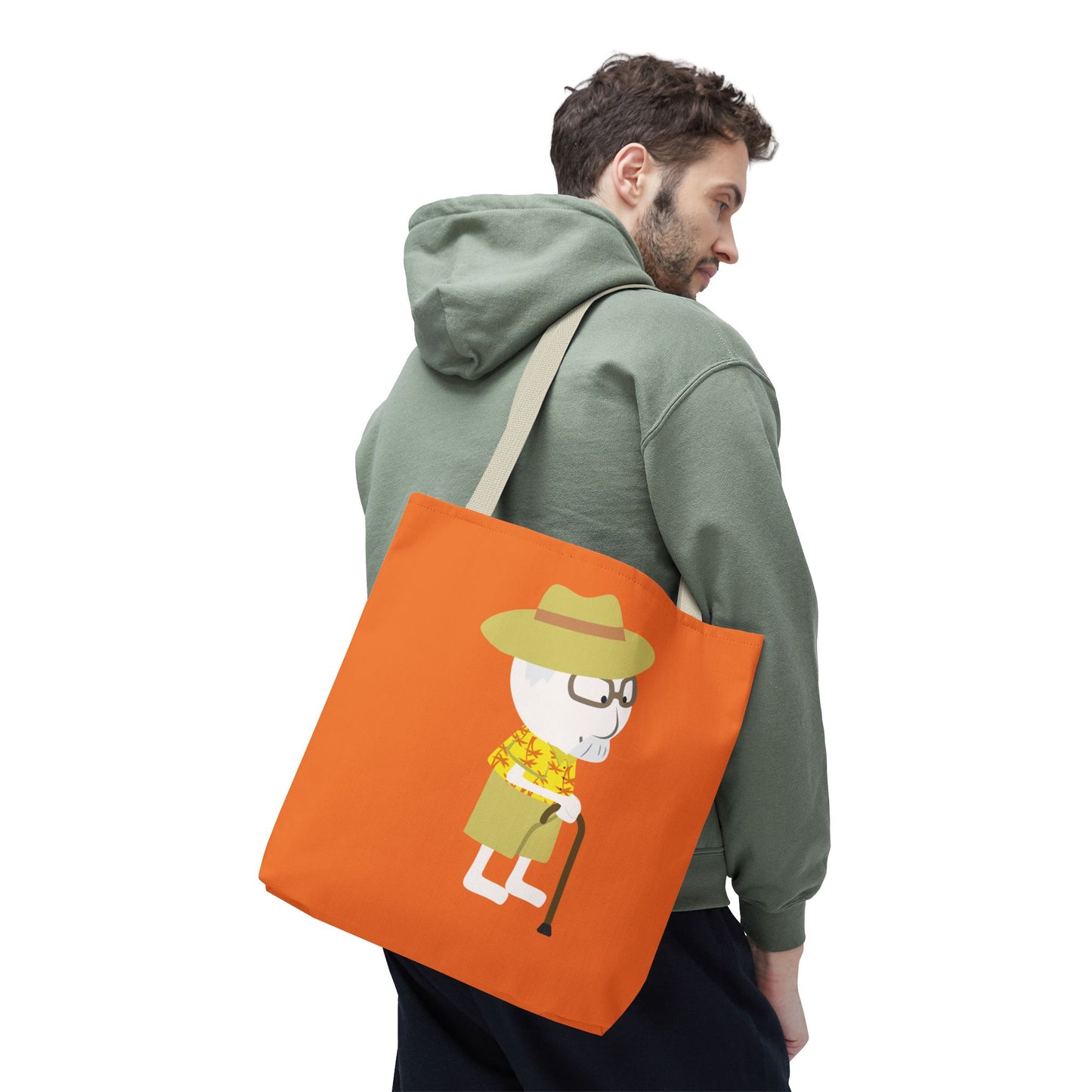 Minimalist Tote Bag | Grandpa with Cane | Artful & Whimsical