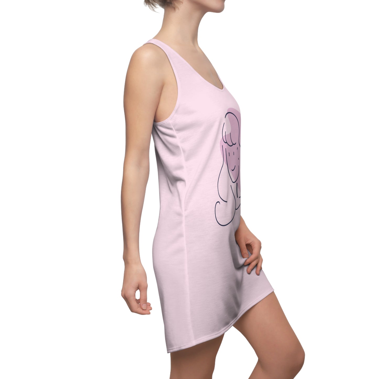 Racerback Dress | Artistic Hand-Drawn Girl Design