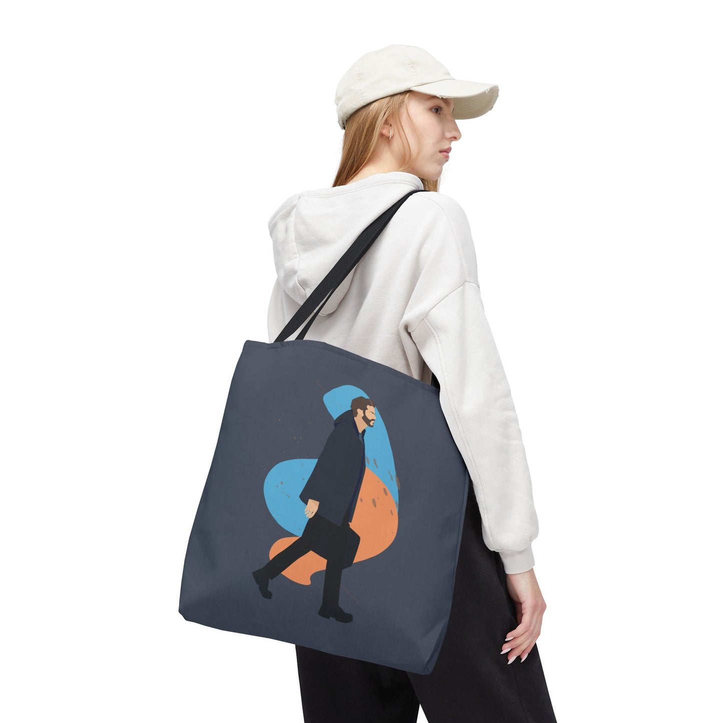 Workday Vibes | Artistic Tote Bag Featuring a Working Man